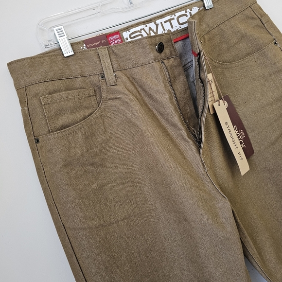 Men's Straight Fit Denim Pants - Khaki - Picture 7 of 10